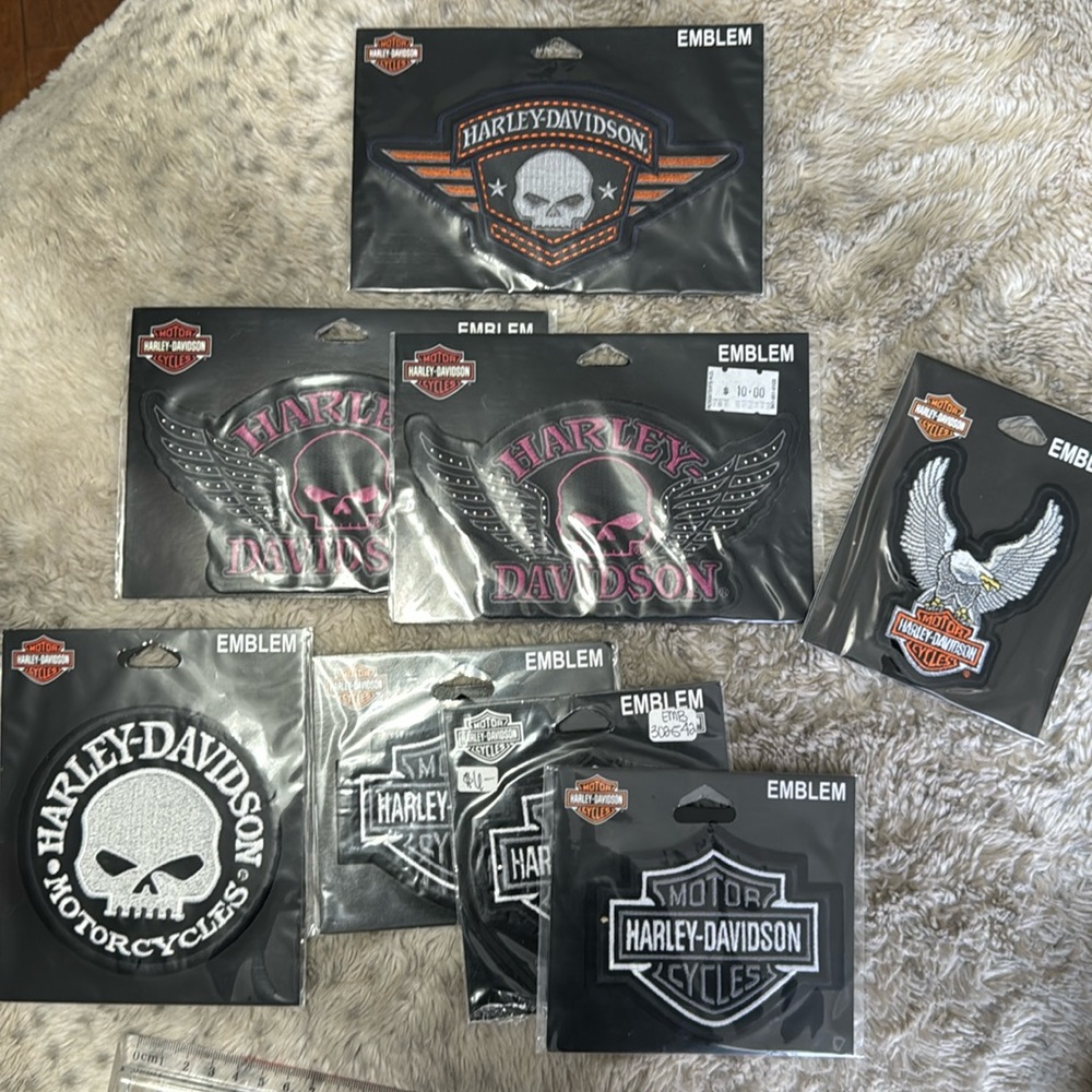 8 Harley Davidson emblems sew on patches bundle